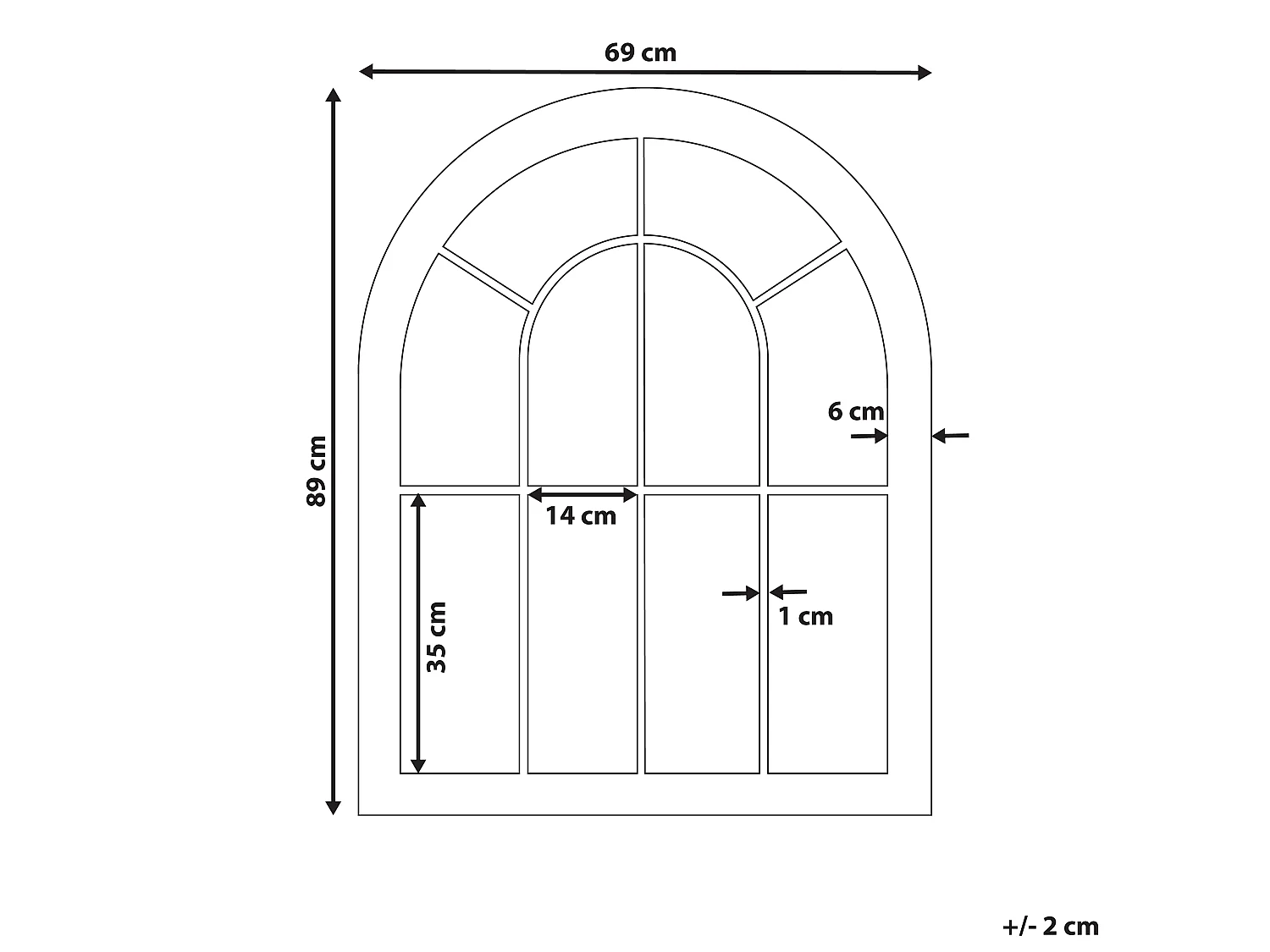 Miroir EMBRY 69 cm 89 cm Métal Noir