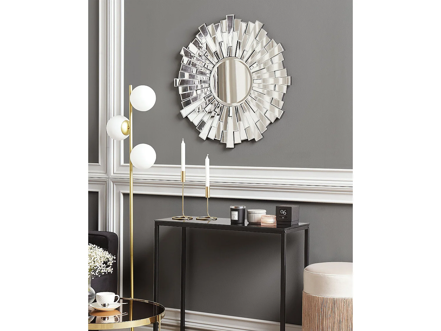 Wandspiegel VIRE 70 cm 70 cm Silber