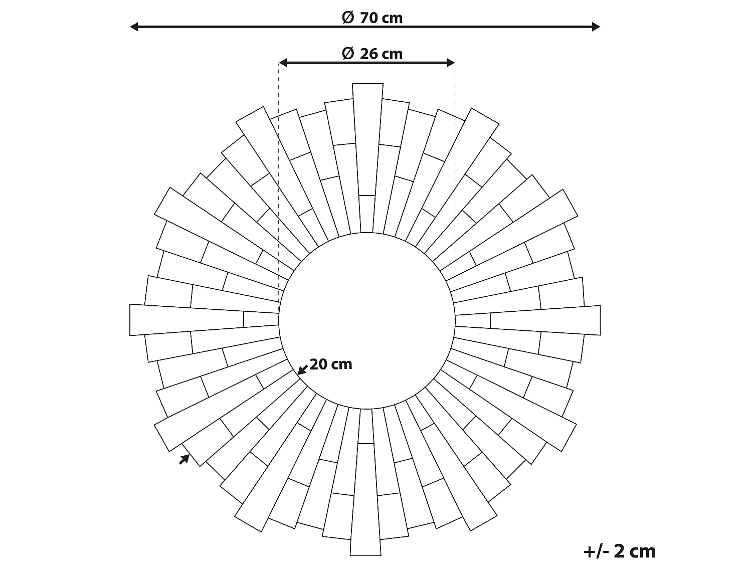 Specchio VIRE 70 cm 70 cm Argento