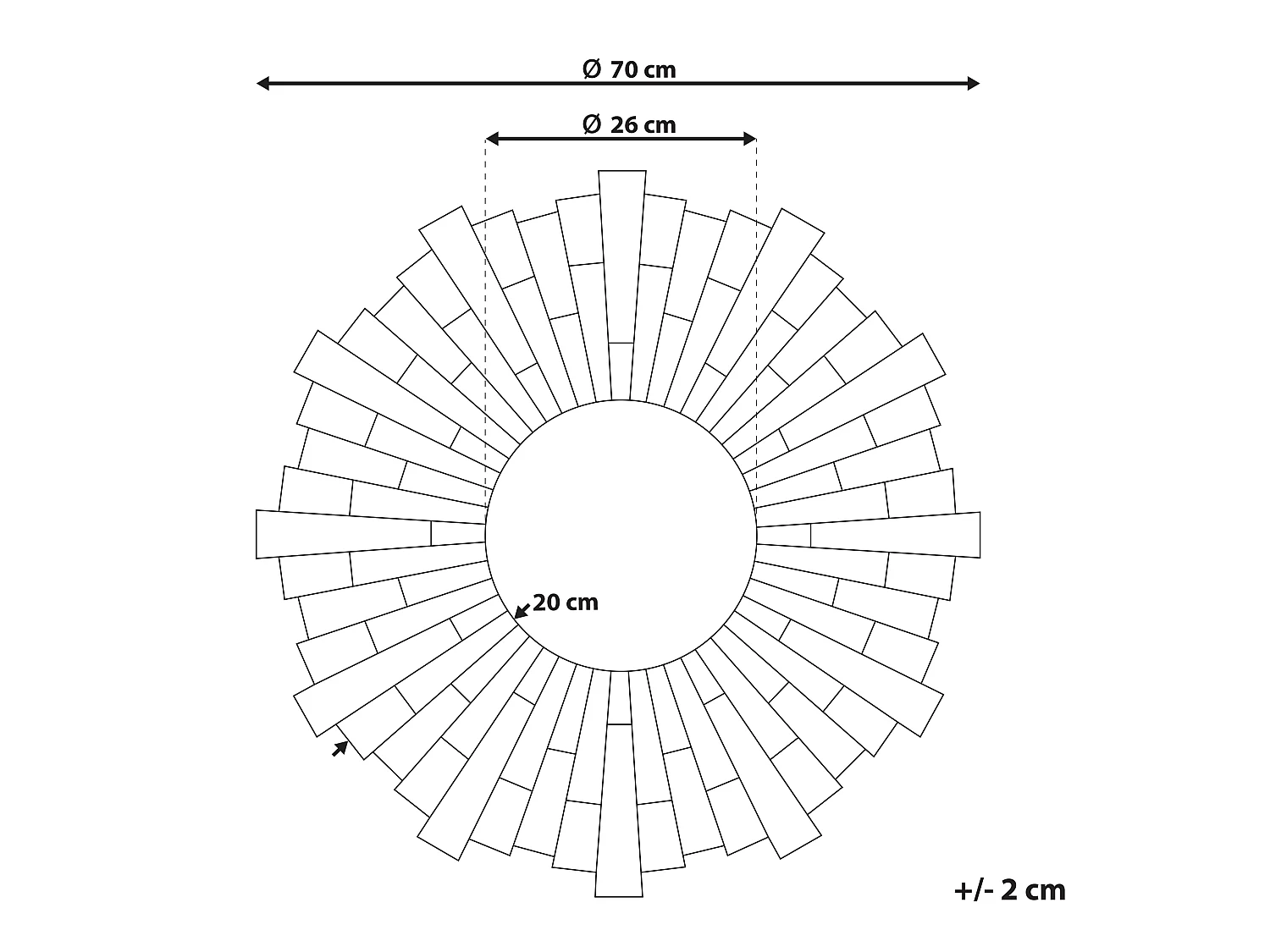 Wandspiegel VIRE 70 cm 70 cm Zilver