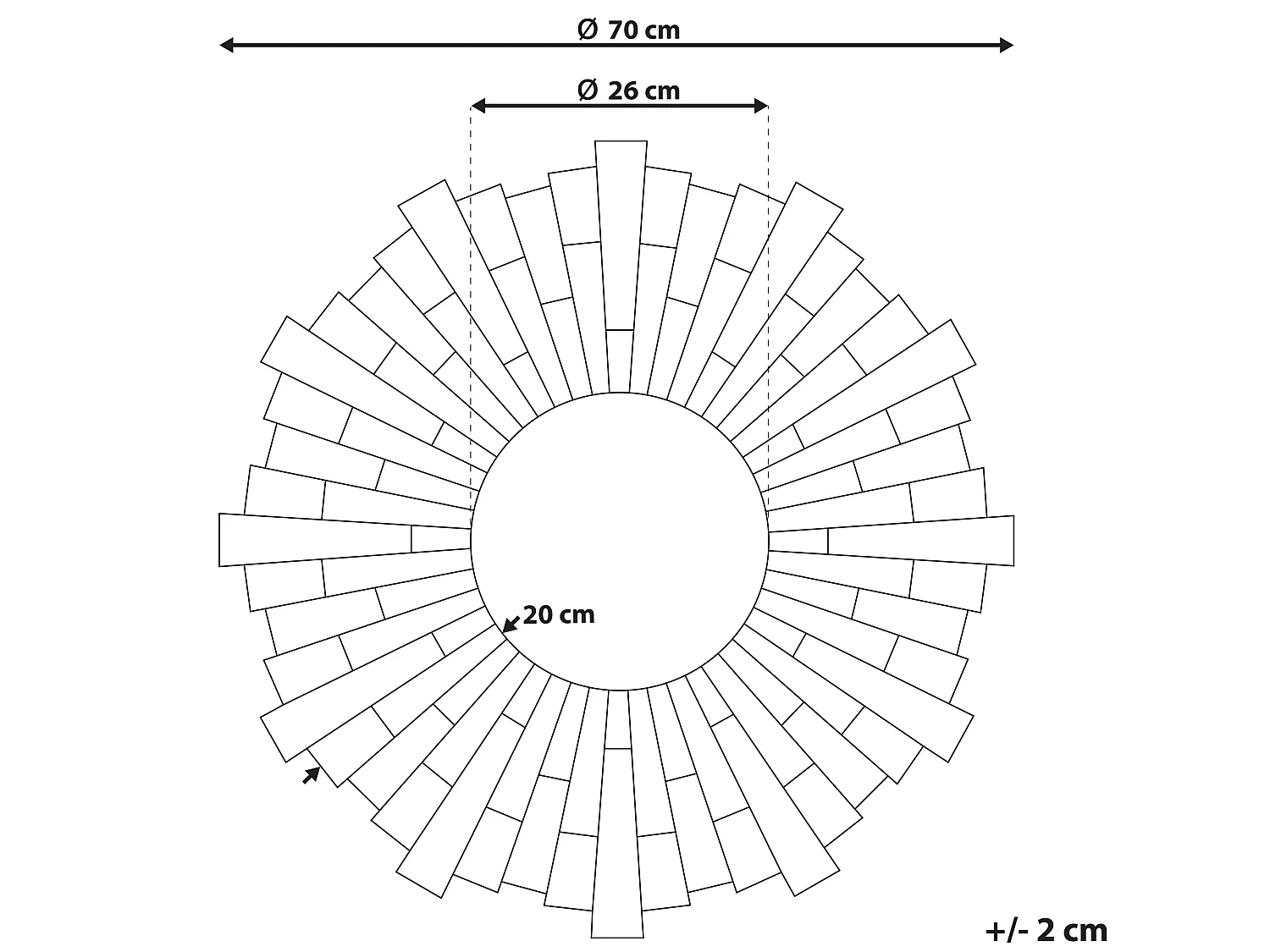 Espelho VIRE 70 cm 70 cm Prateado