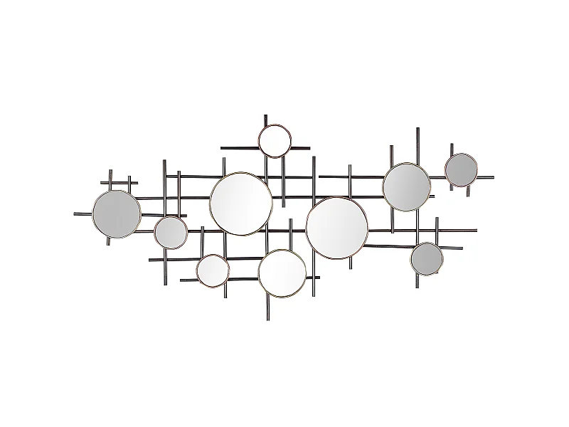 Stilvoller Spiegel schwarz Metall abstrakte Form 113 x 55 cm Ibos