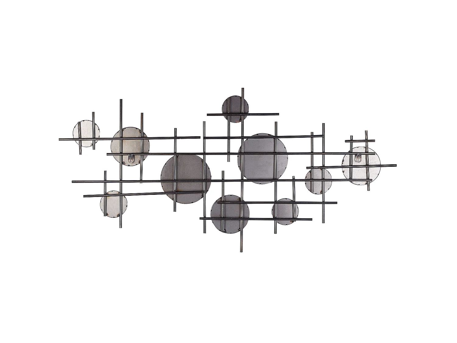 Stilvoller Spiegel schwarz Metall abstrakte Form 113 x 55 cm Ibos