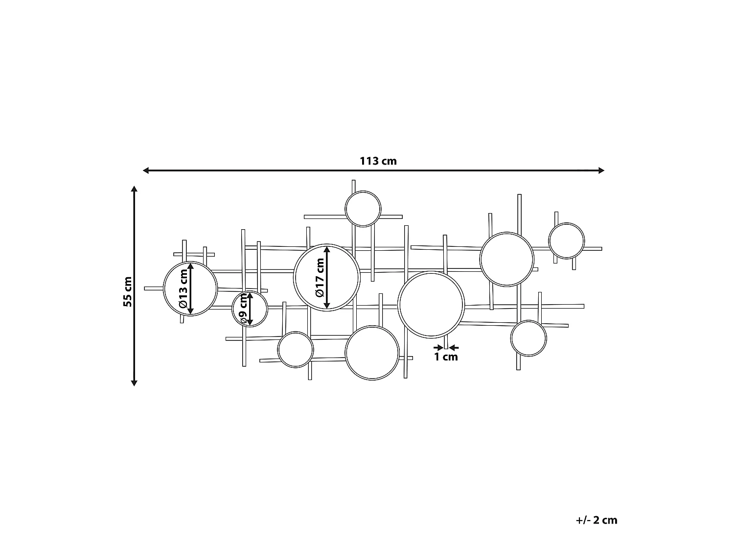 Espejo IBOS 113 cm 55 cm Metal Negro