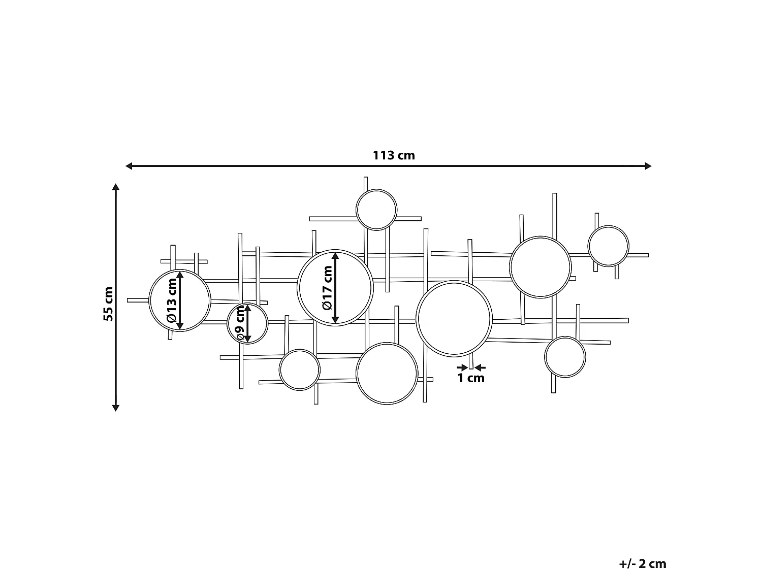 Miroir IBOS 113 cm 55 cm Métal Noir