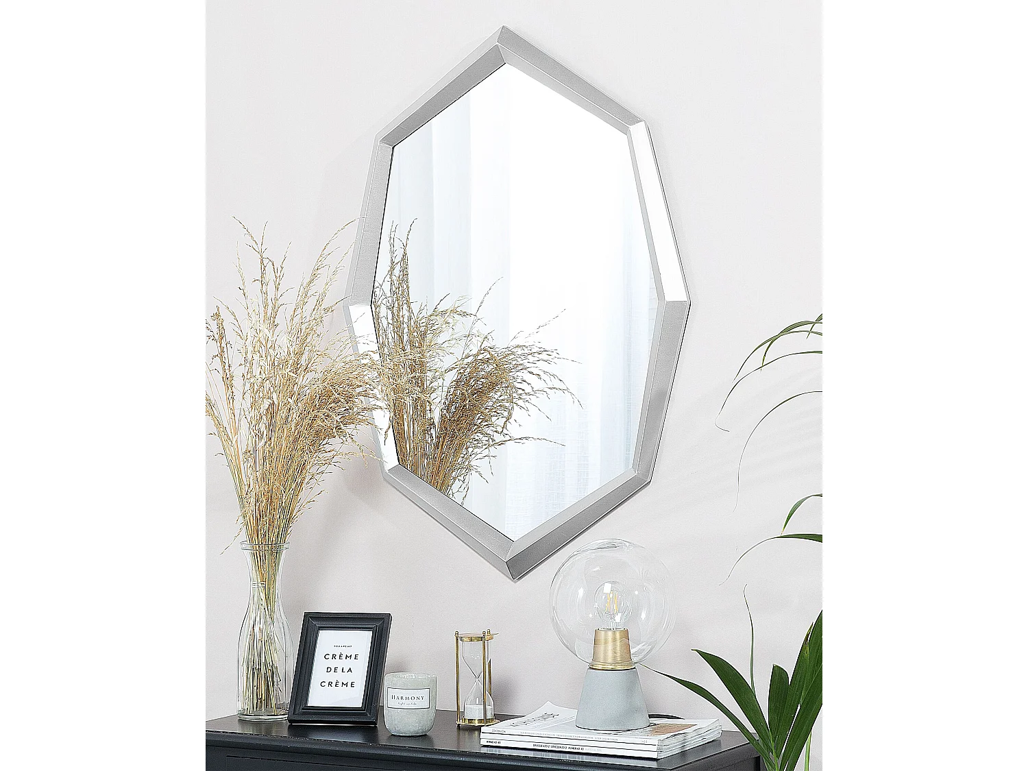 Wandspiegel OENO 66 cm 91 cm Silber