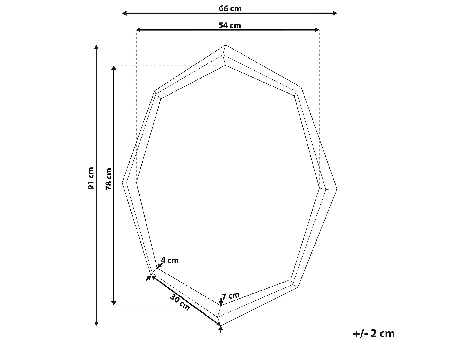 Wandspiegel OENO 66 cm 91 cm Silber