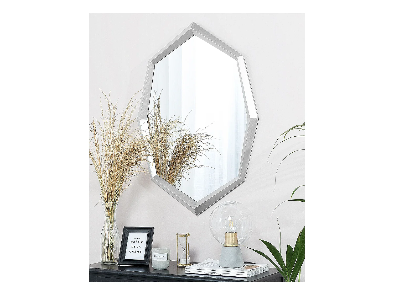 Wandspiegel OENO 66 cm 91 cm Zilver