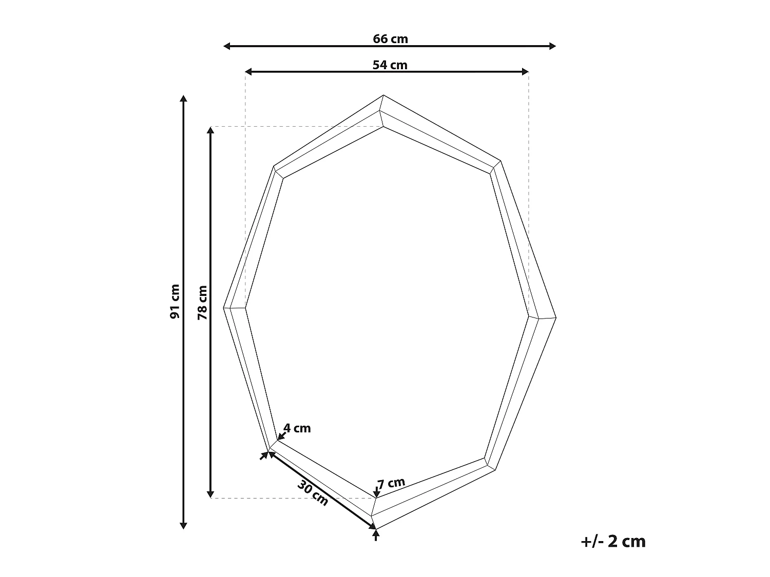 Wandspiegel OENO 66 cm 91 cm Zilver