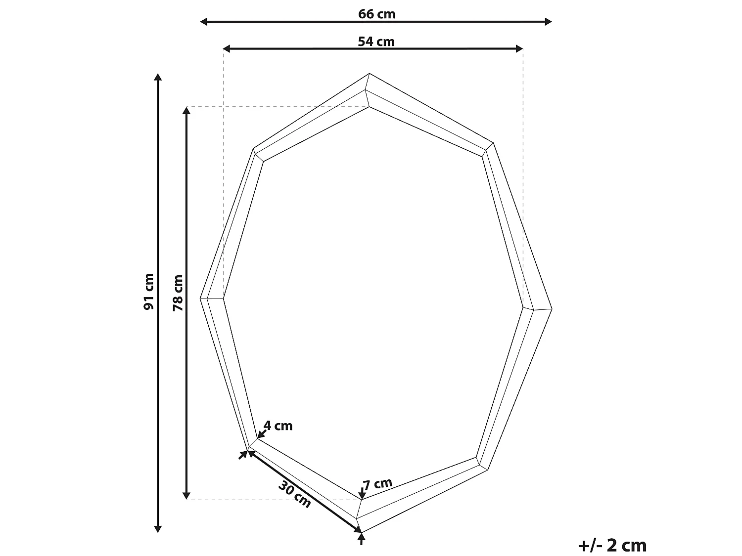 Miroir OENO 66 cm 91 cm Argenté