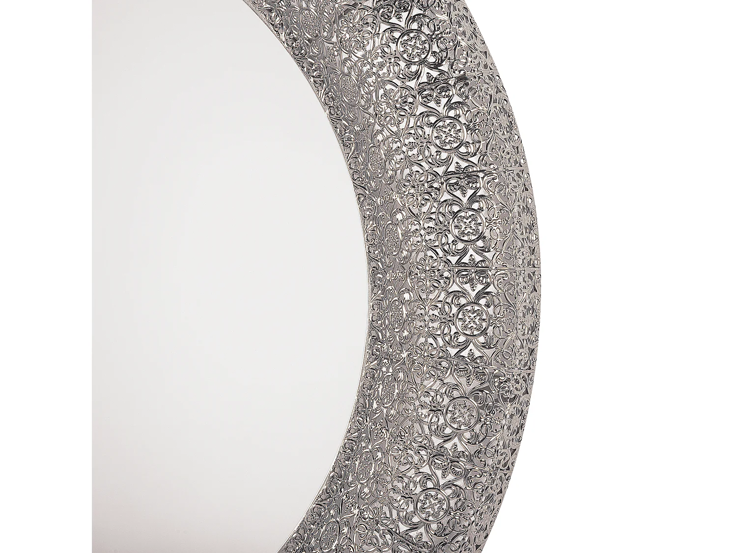 Stilvoller Spiegel rund Metall 80 x 80 cm silbern Channay