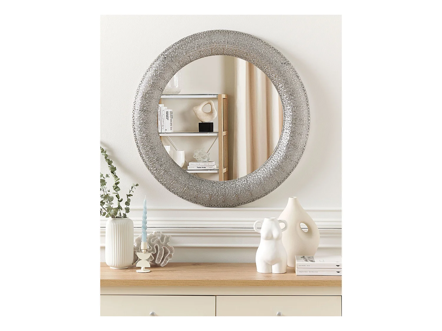 Wandspiegel CHANNAY 80 cm 80 cm Metaal Zilver