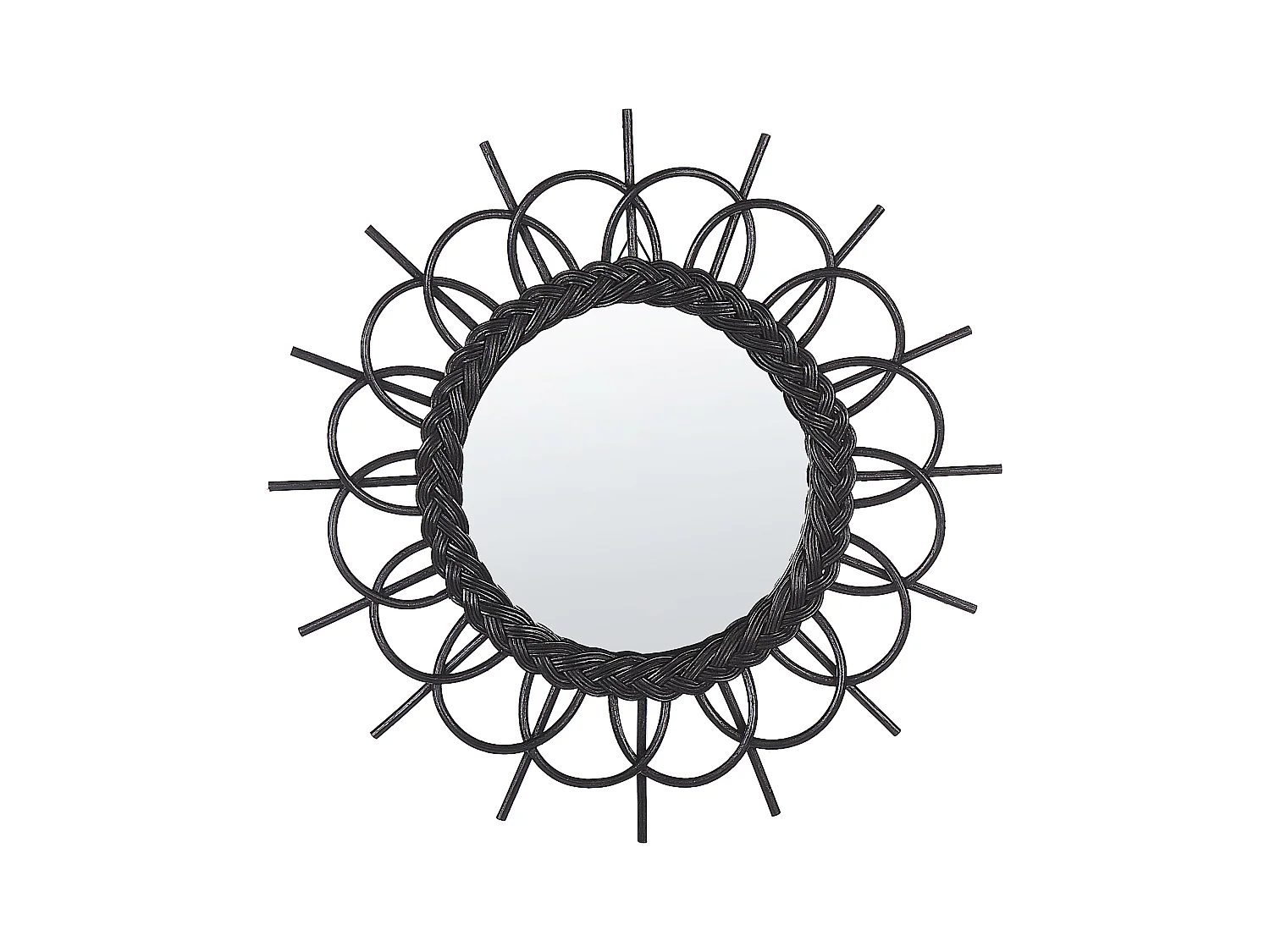 Miroir TELAKIA 60 cm 60 cm Rotin Noir