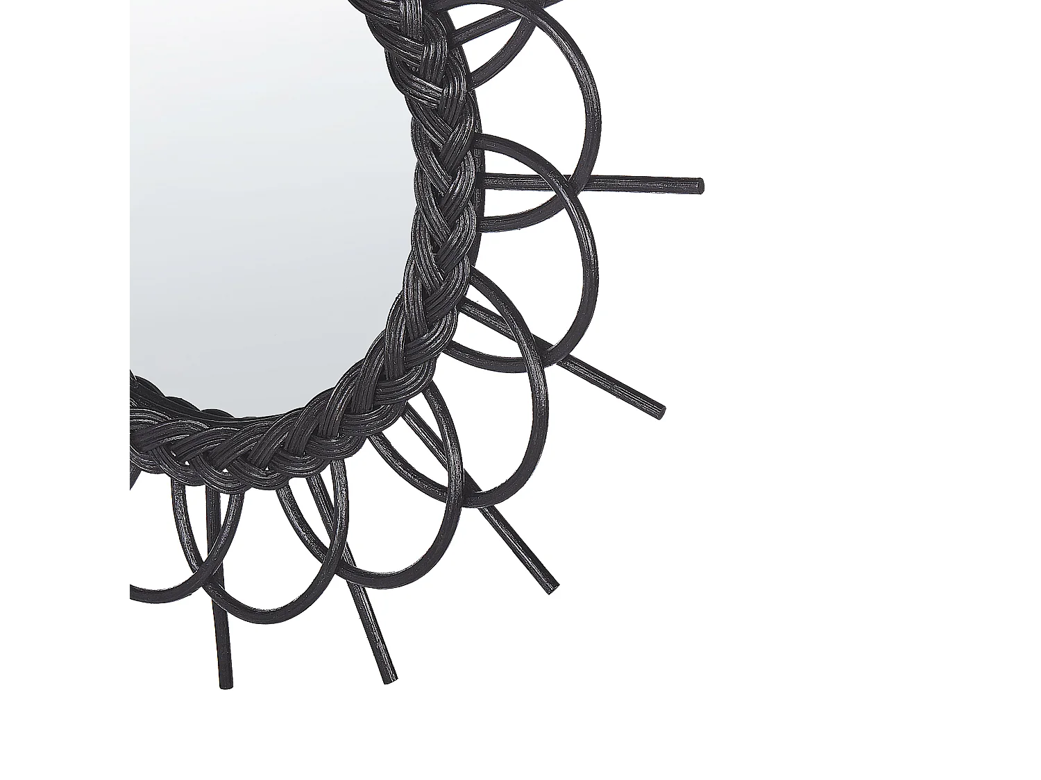 Miroir TELAKIA 60 cm 60 cm Rotin Noir