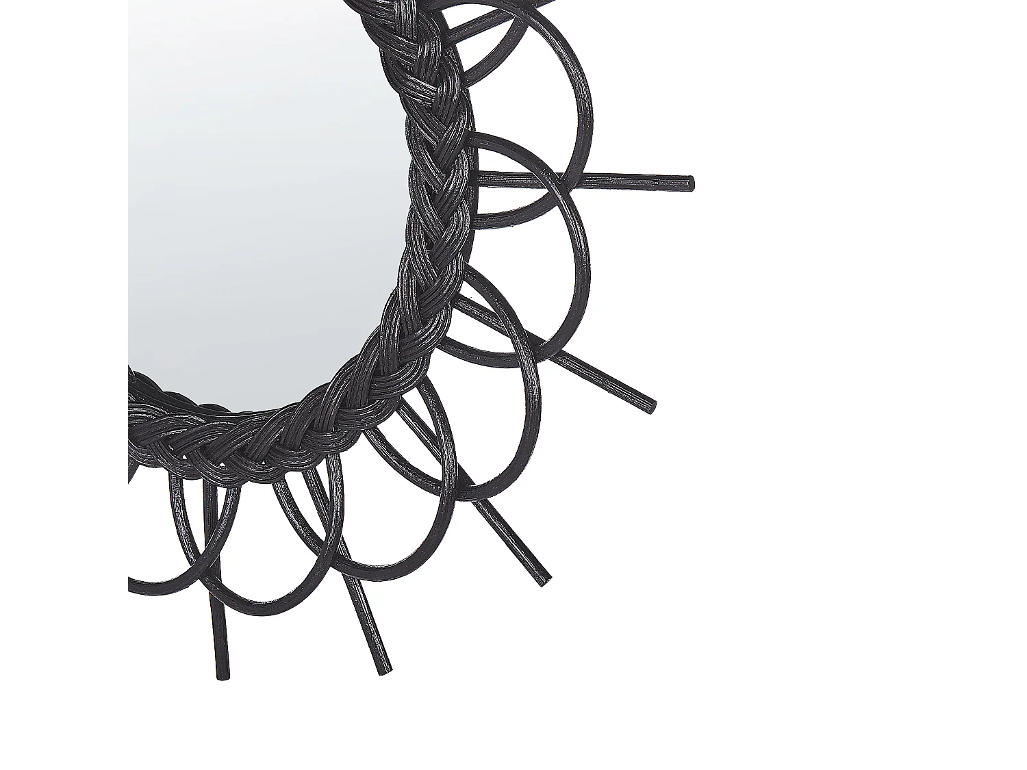 Wall Mirror TELAKIA 60 cm 60 cm Rattan Black