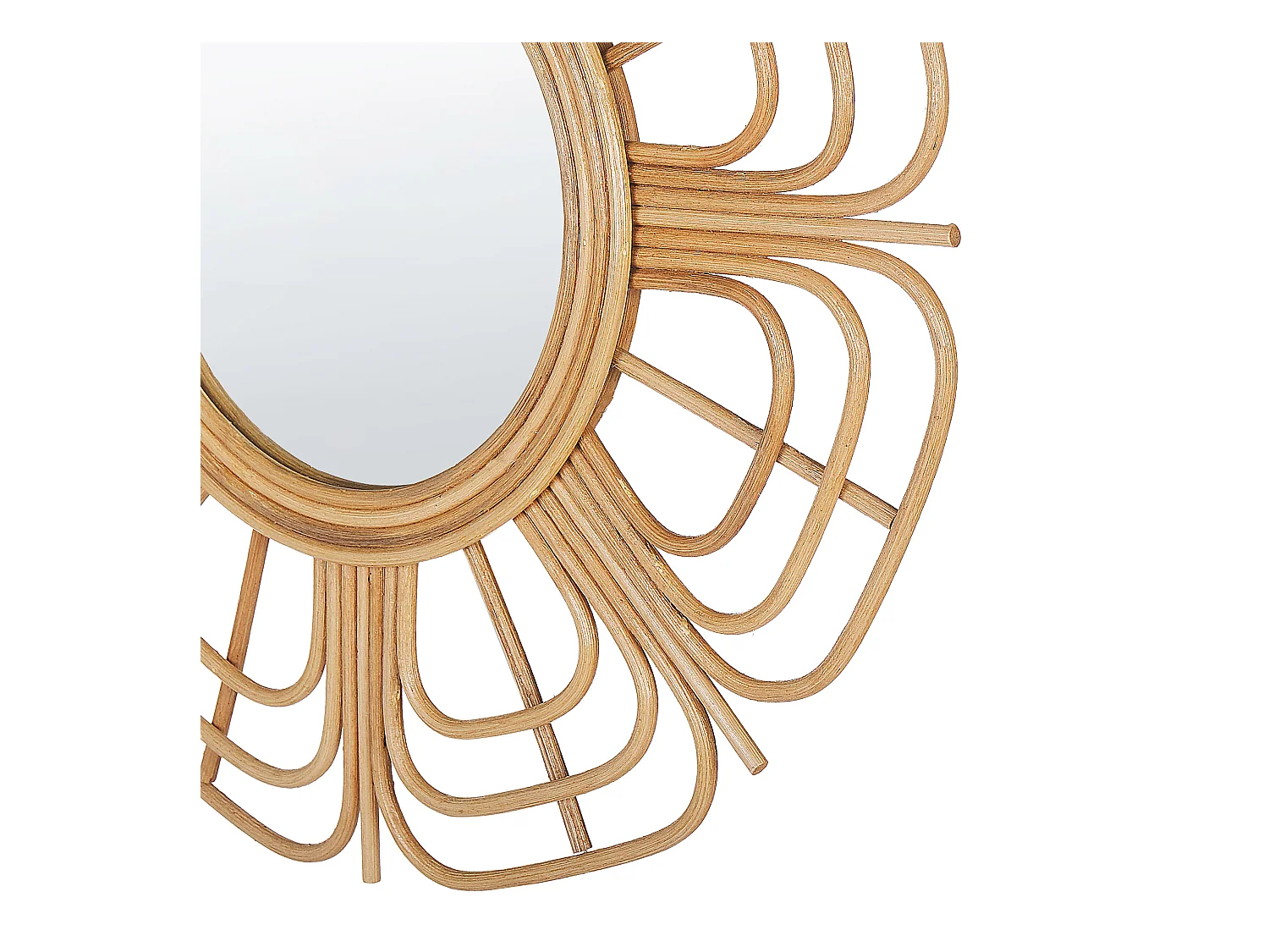 Wandspiegel PASAKU 60 cm 60 cm Rotan Natuurlijk