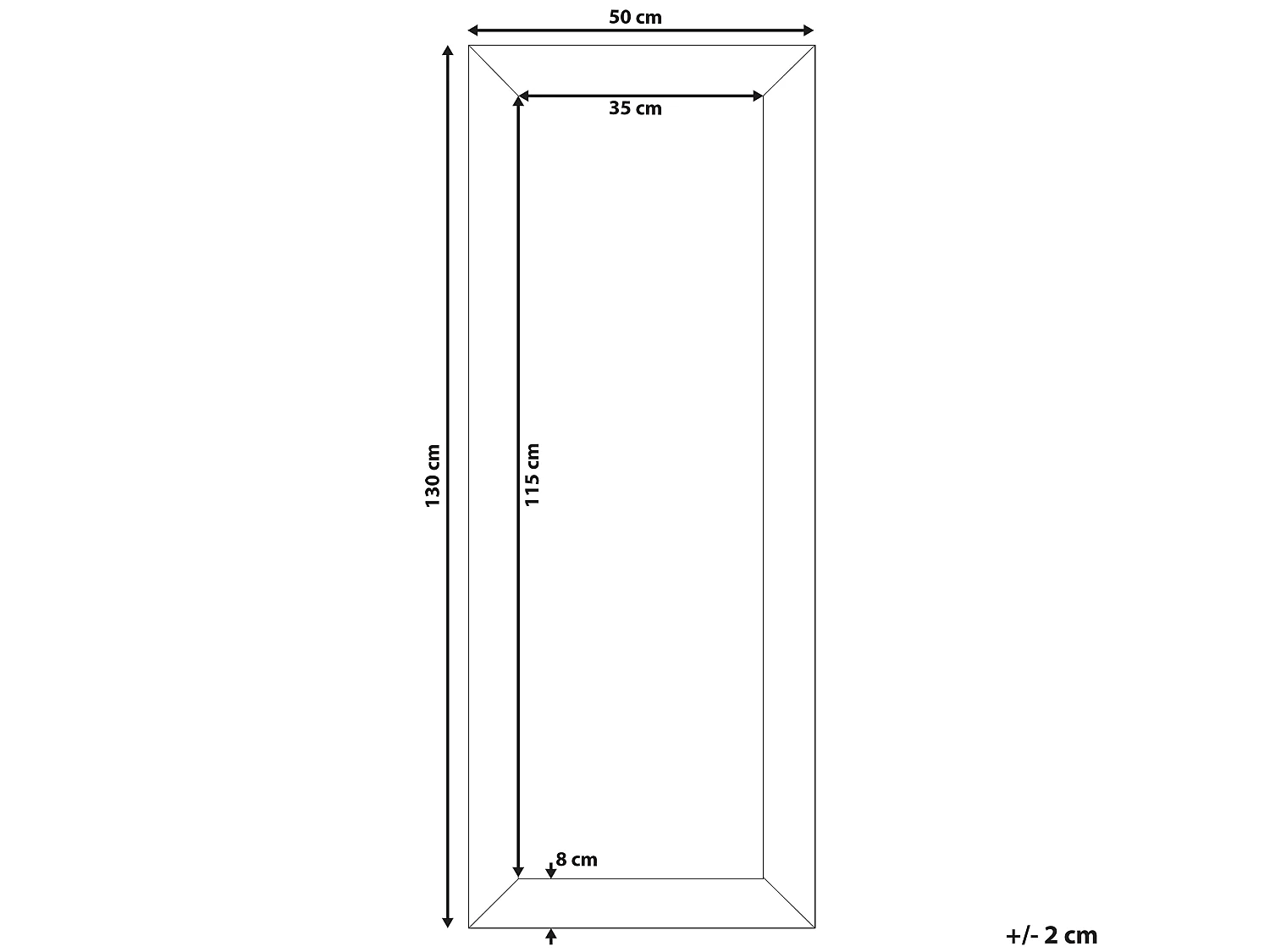 Espejo PLAISIR 50 cm 130 cm Negro