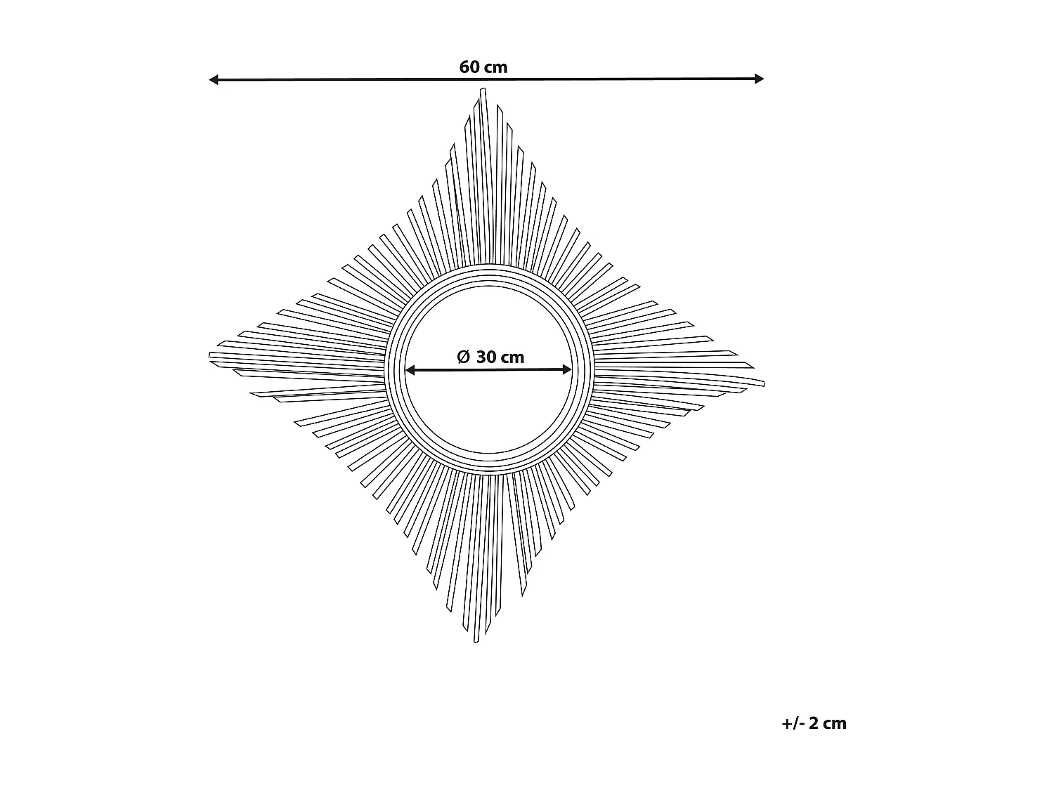 Wandspiegel schwarz aus Rattan dekorativ Rautenform Boho Modern 60x60 cm Majene
