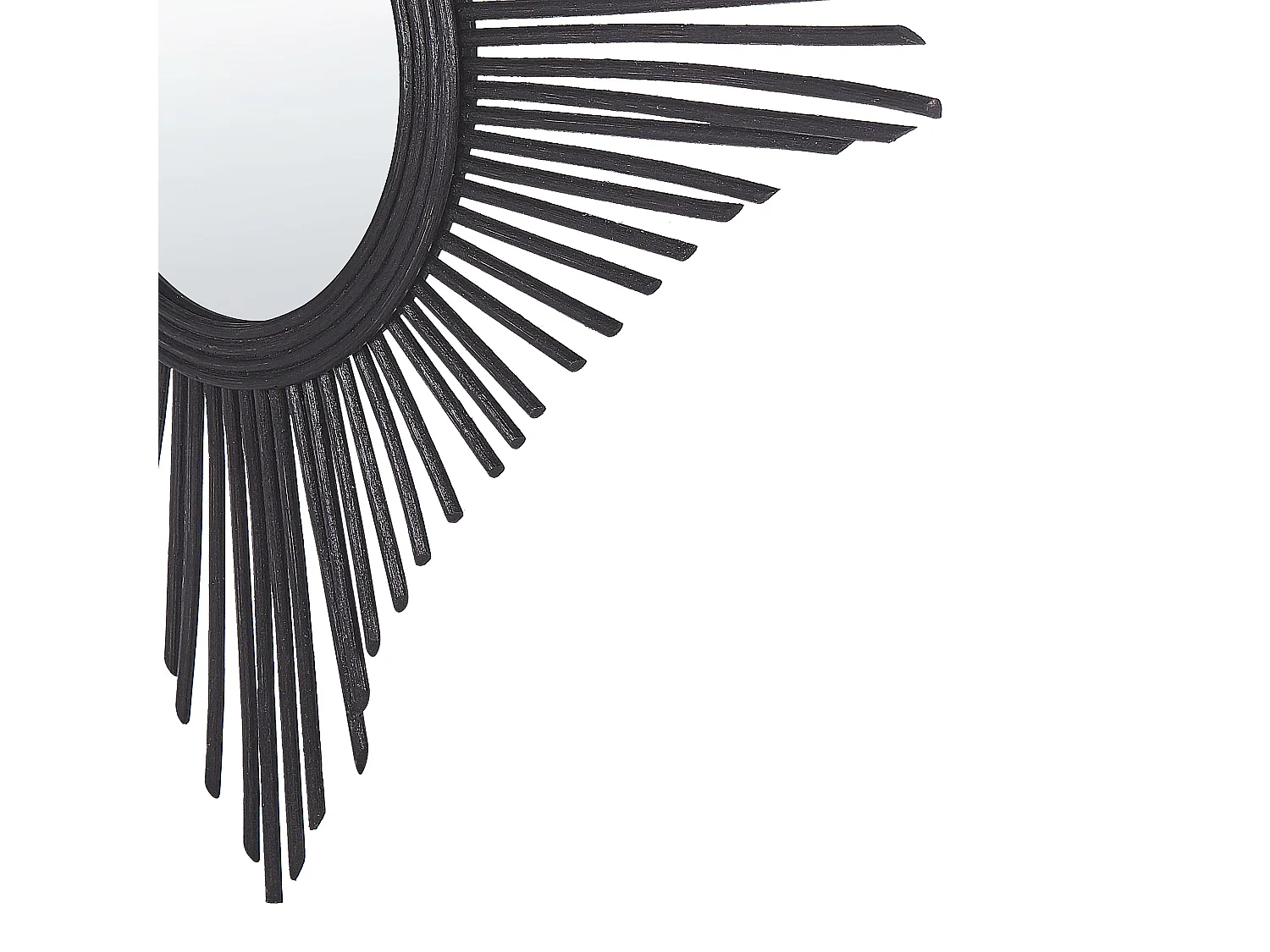 Wandspiegel schwarz aus Rattan dekorativ Rautenform Boho Modern 60x60 cm Majene