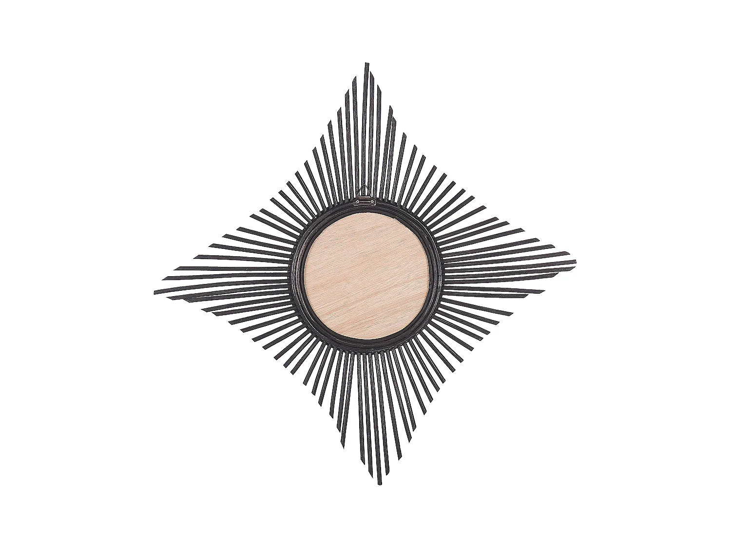 Wandspiegel MAJENE 60 cm 60 cm Rotan Zwart