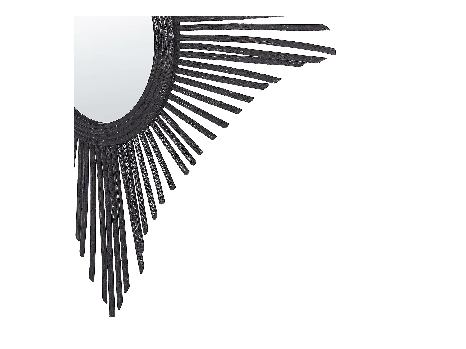 Wandspiegel MAJENE 60 cm 60 cm Rotan Zwart