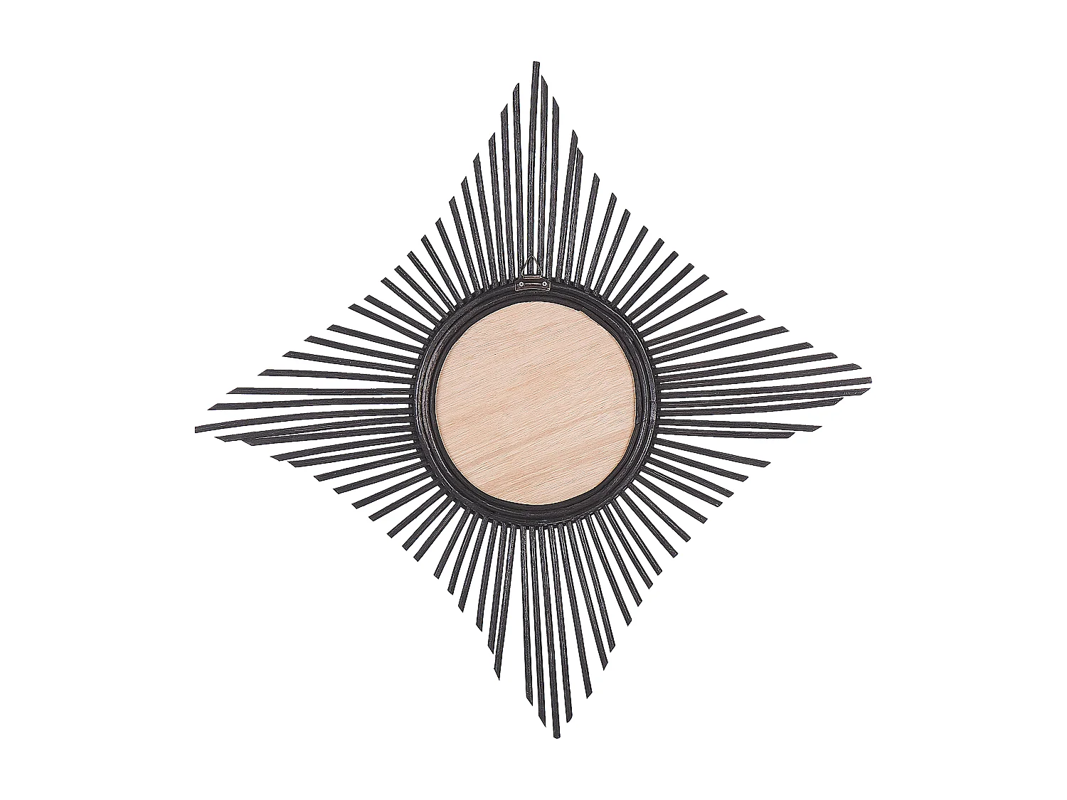 Wandspiegel MAJENE 60 cm 60 cm Rotan Zwart