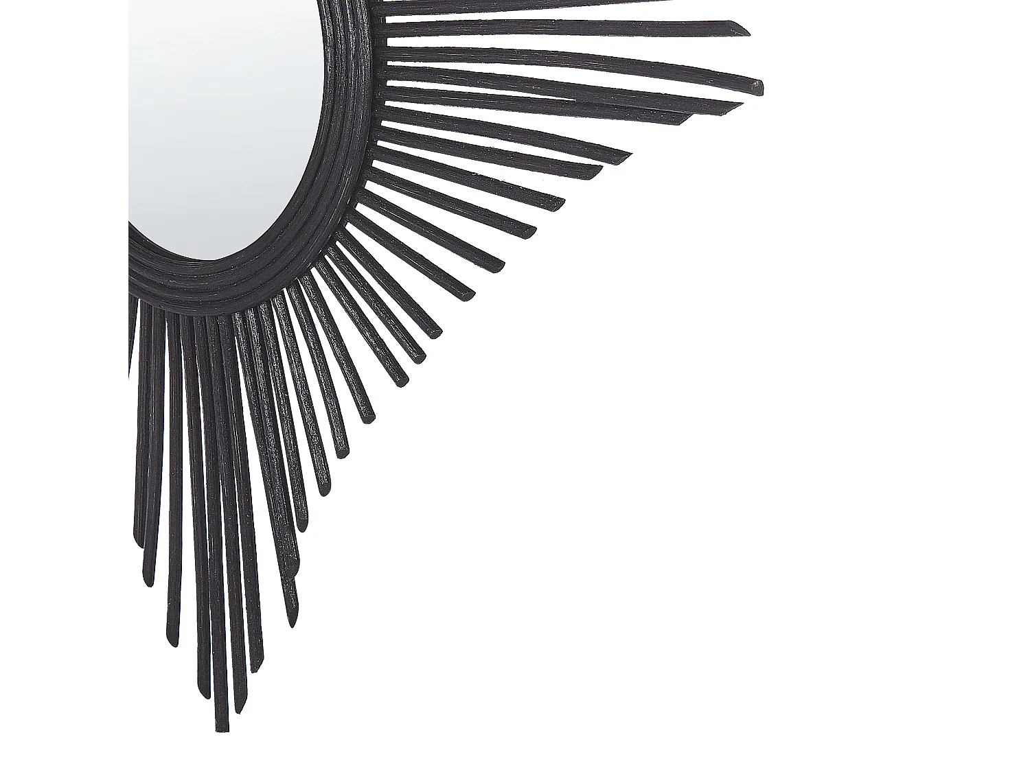 Wandspiegel schwarz aus Rattan dekorativ Rautenform Boho Modern 60x60 cm Majene
