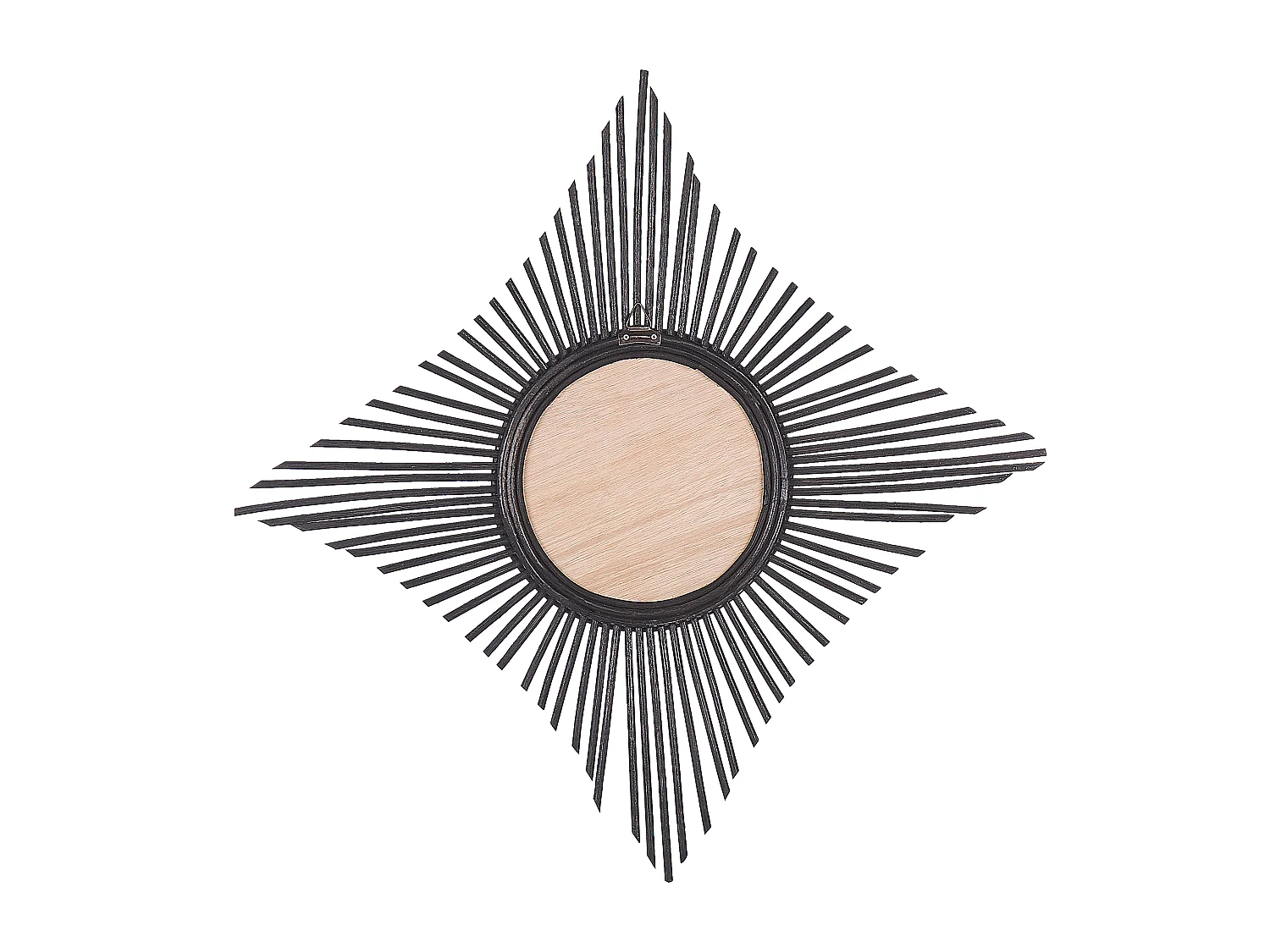Wandspiegel MAJENE 60 cm 60 cm Rotan Zwart