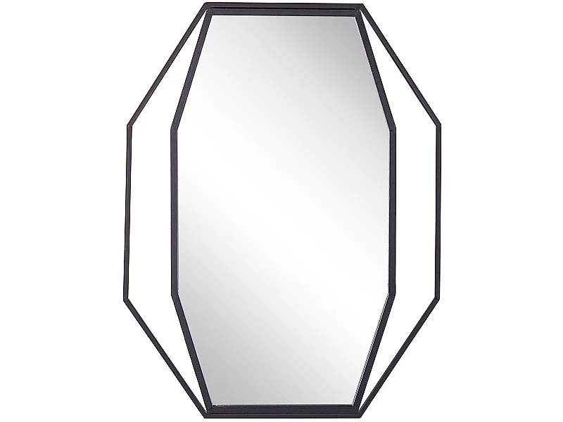 Lustro ścienne NIRE 60 cm 80 cm Metal Grafitowy