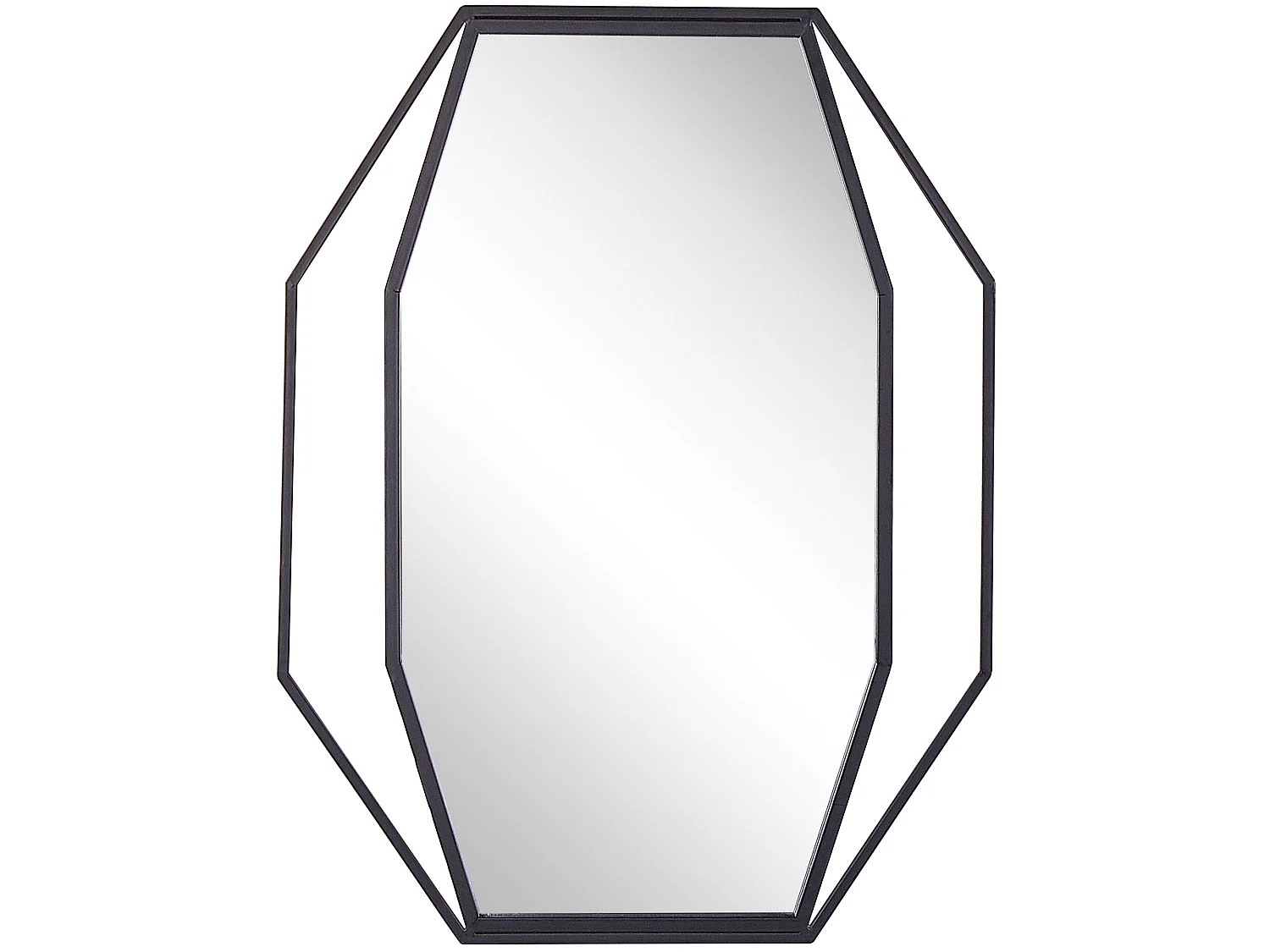 Moderner achteckiger Wandspiegel in Graphitgrau 80x60 cm Nire