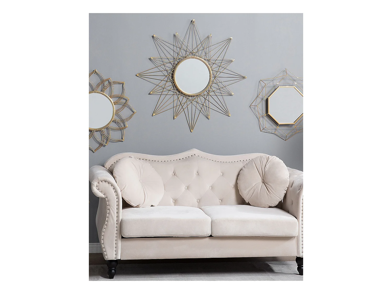 Espejo MILLY 67 cm 67 cm Metal Dorado