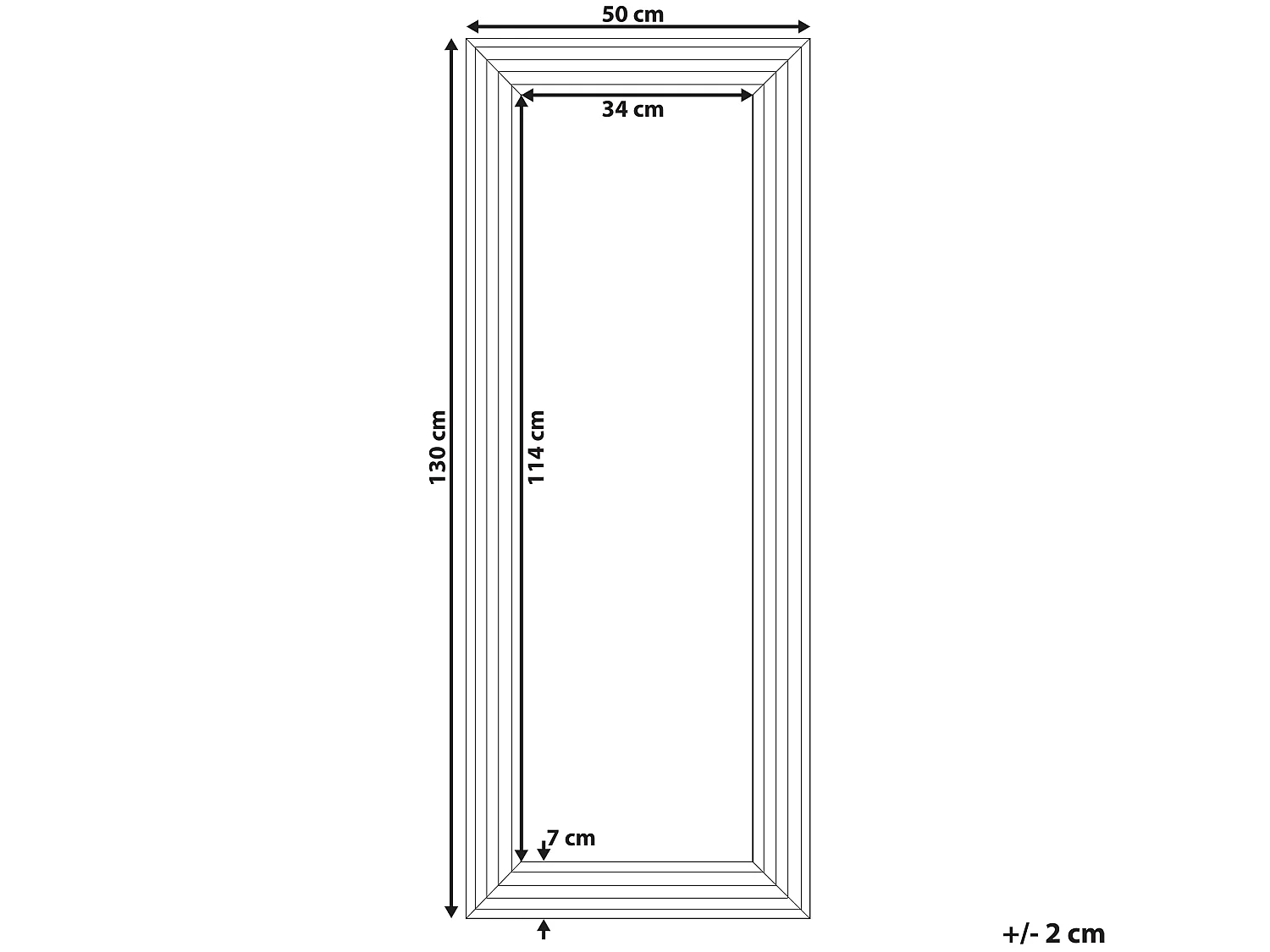 Lustro ścienne CHATAIN 50 cm 130 cm Srebrny