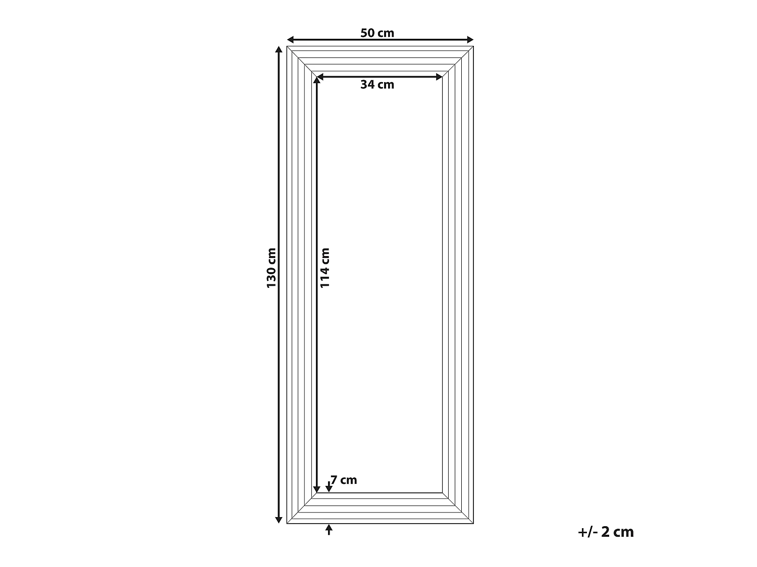 Wandspiegel CHATAIN 50 cm 130 cm Zilver