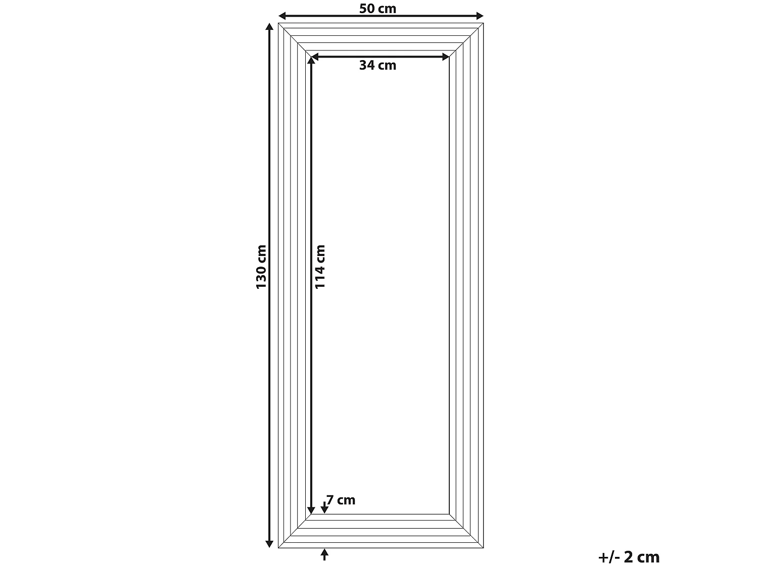 Wandspiegel CHATAIN 50 cm 130 cm Zilver