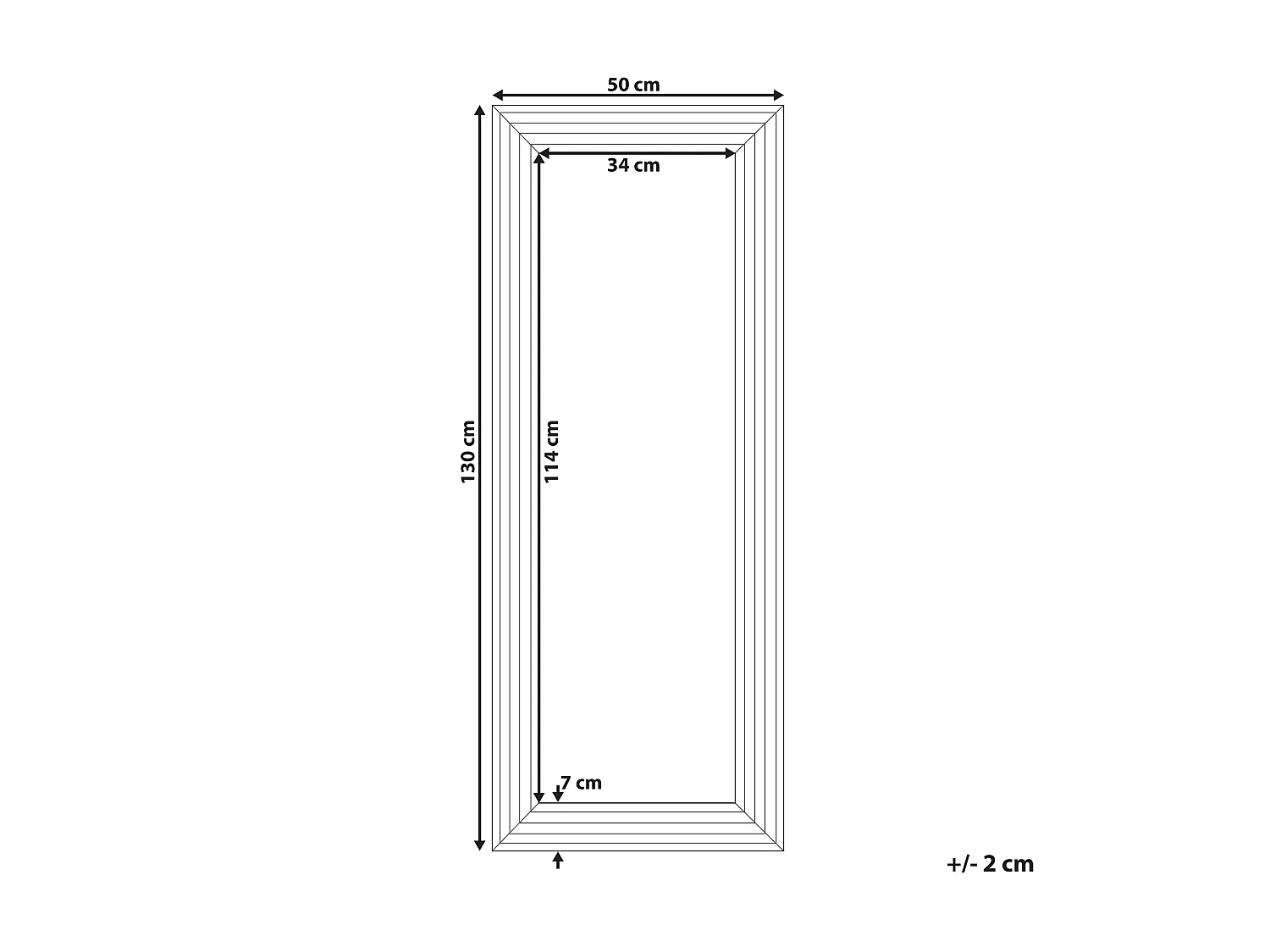 Miroir CHATAIN 50 cm 130 cm Argenté