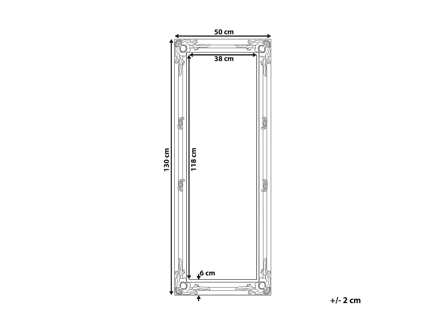Specchio FOUGERES 50 cm 130 cm Nero