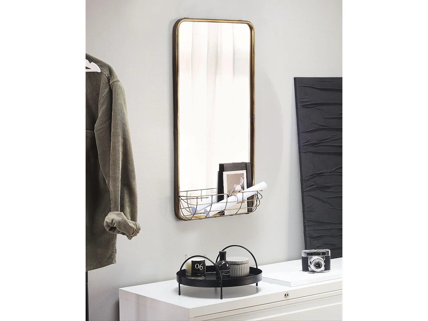 Miroir MACON 40 cm 80 cm Métal Doré