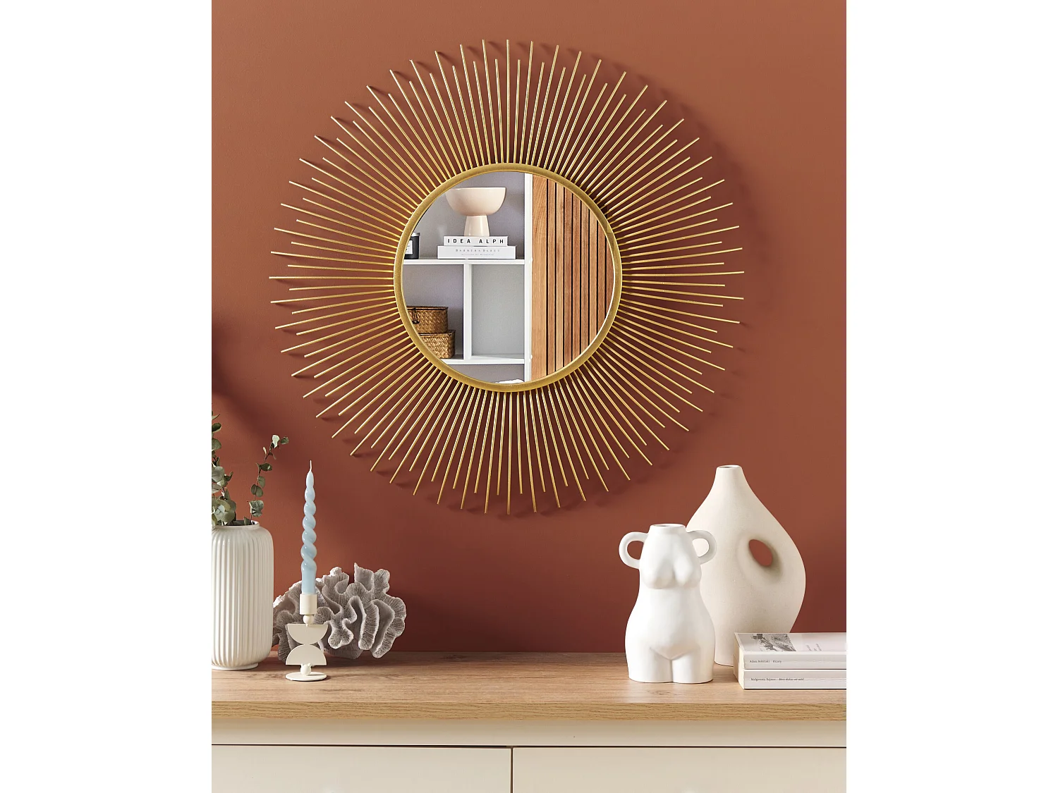 Wandspiegel CILLY 80 cm 80 cm Metaal Goud