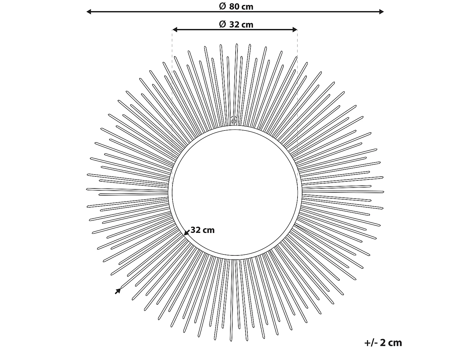 Espelho CILLY 80 cm 80 cm Metal Dourado