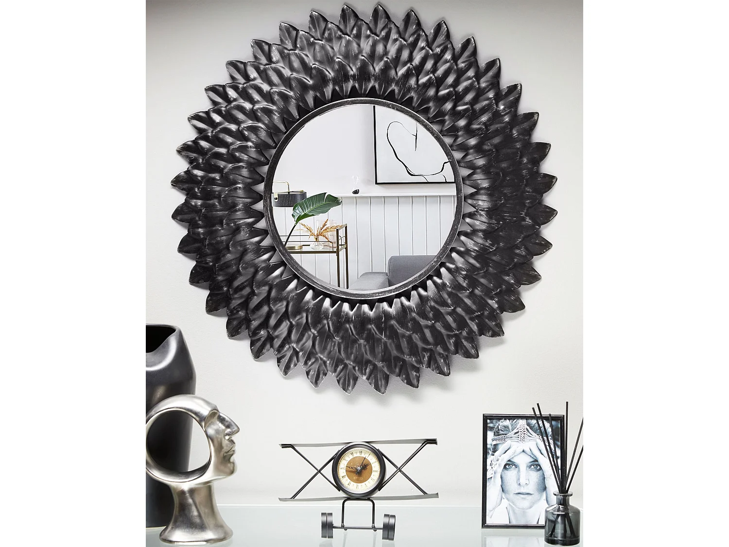 Wandspiegel LARRAU 70 cm 70 cm Metall Silber