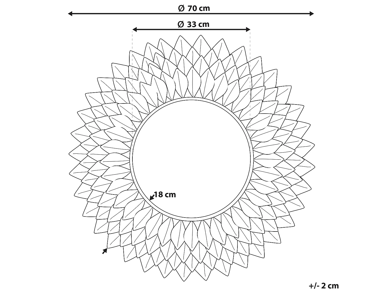 Wandspiegel LARRAU 70 cm 70 cm Metall Silber