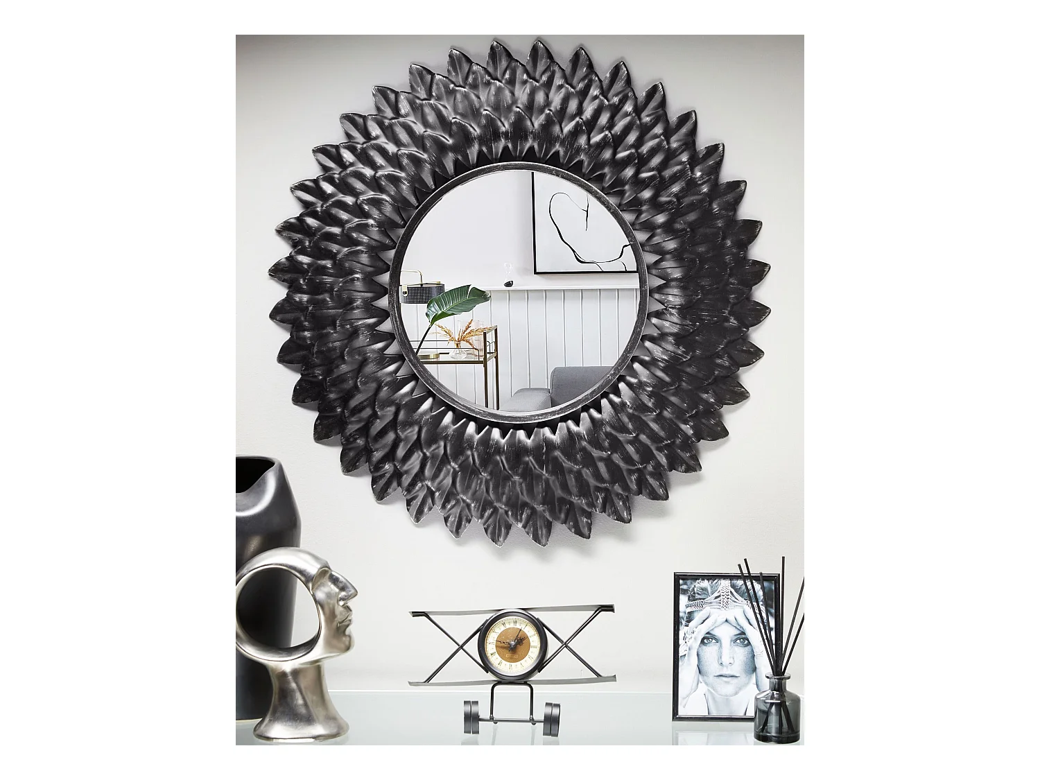 Wandspiegel LARRAU 70 cm 70 cm Metaal Zilver