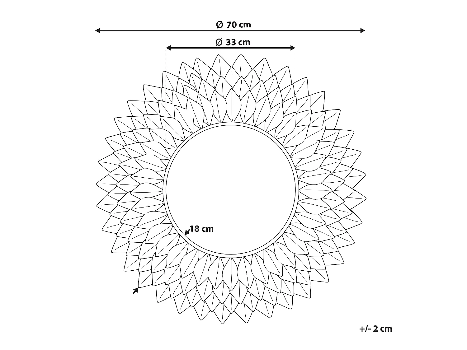 Wandspiegel LARRAU 70 cm 70 cm Metaal Zilver