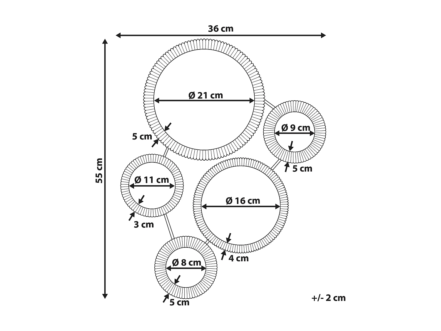 Stilvoller Spiegel gold Metall abstrakte Form 65x39 cm Watterlos