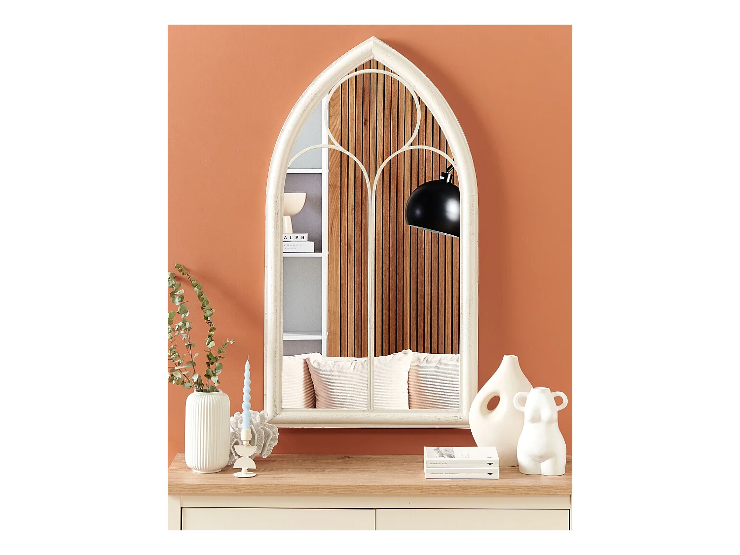 Miroir TRELLY 62 cm 113 cm Métal Blanc