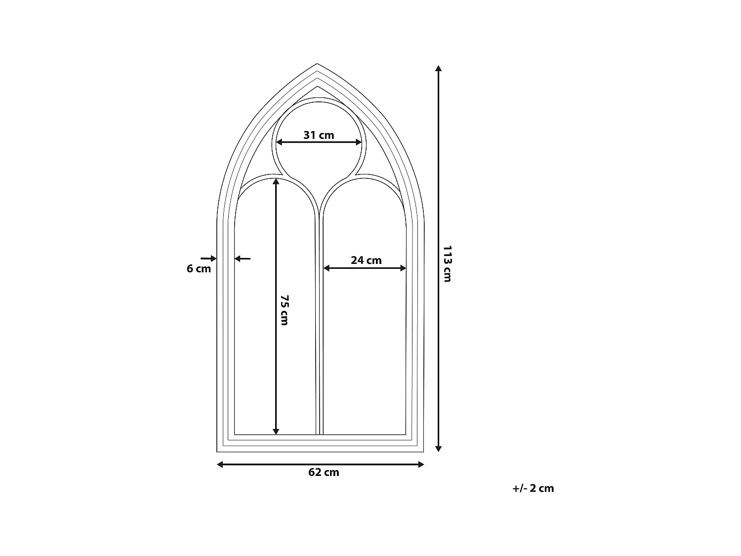 Miroir TRELLY 62 cm 113 cm Métal Blanc
