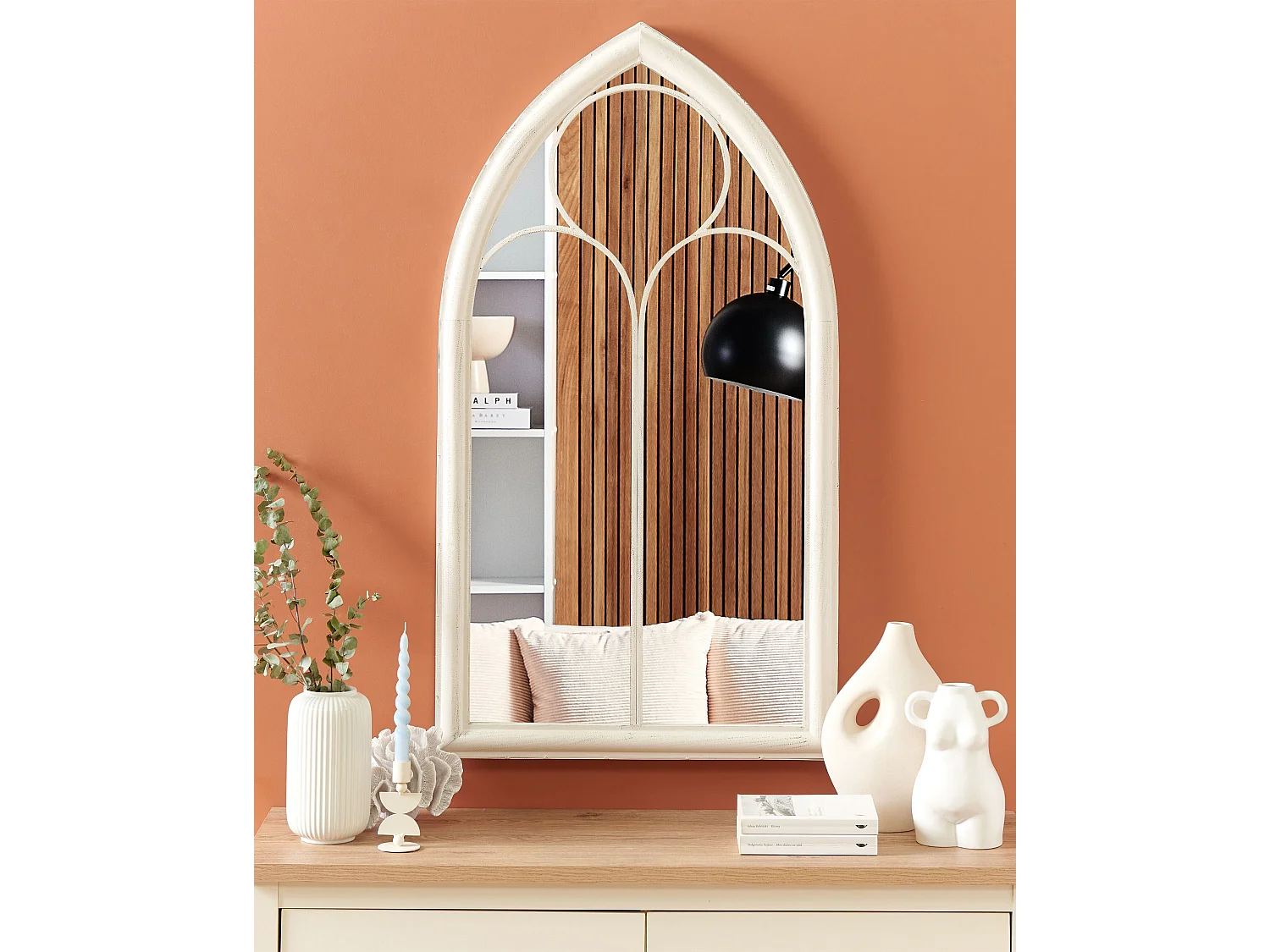 Miroir TRELLY 62 cm 113 cm Métal Blanc