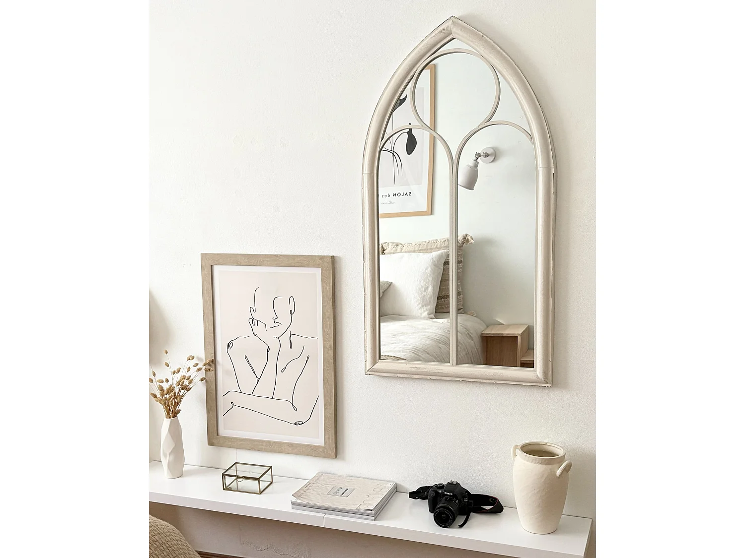 Miroir TRELLY 62 cm 113 cm Métal Blanc