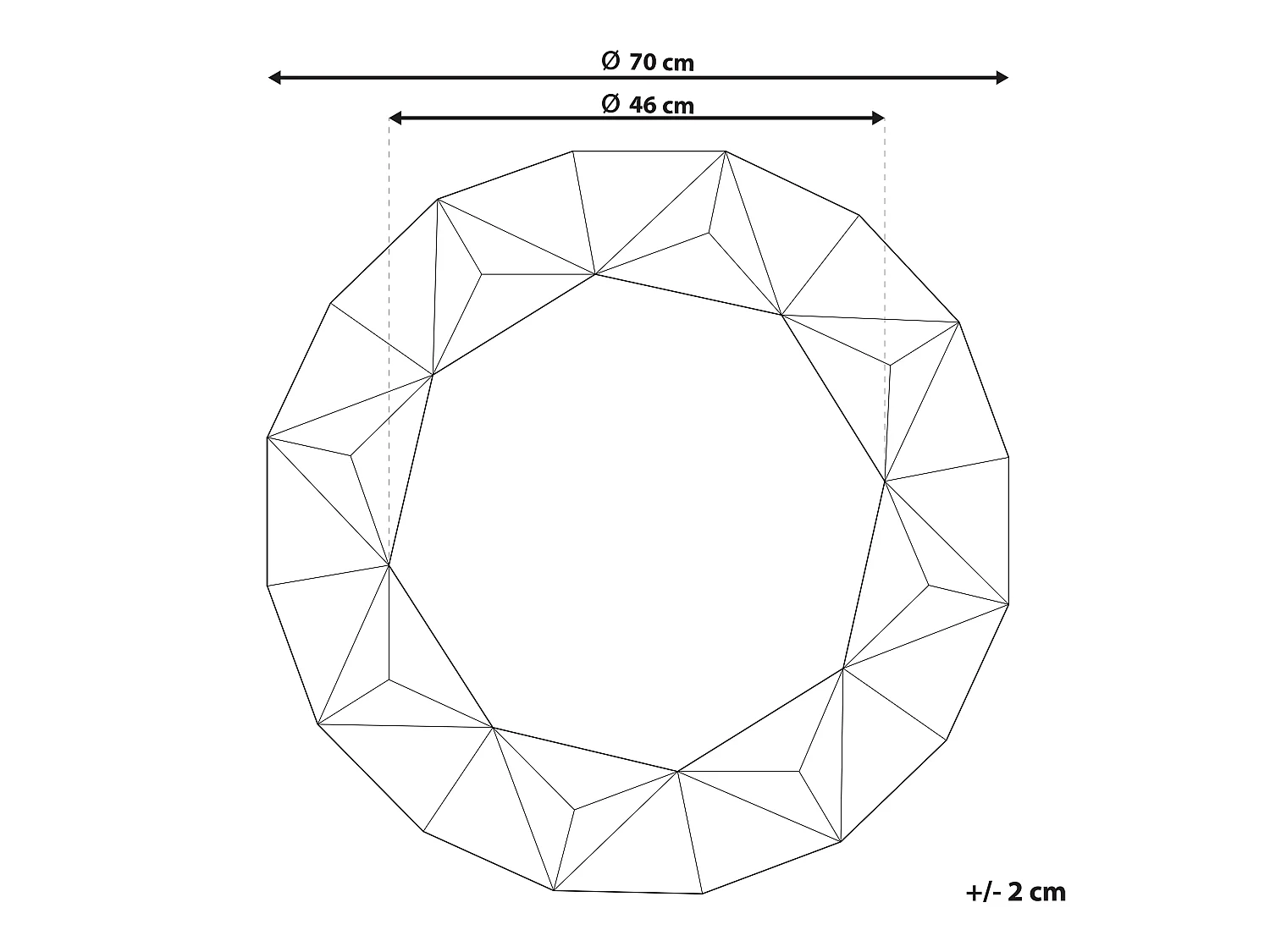 Wandspiegel HABAY 70 cm 70 cm Zilver
