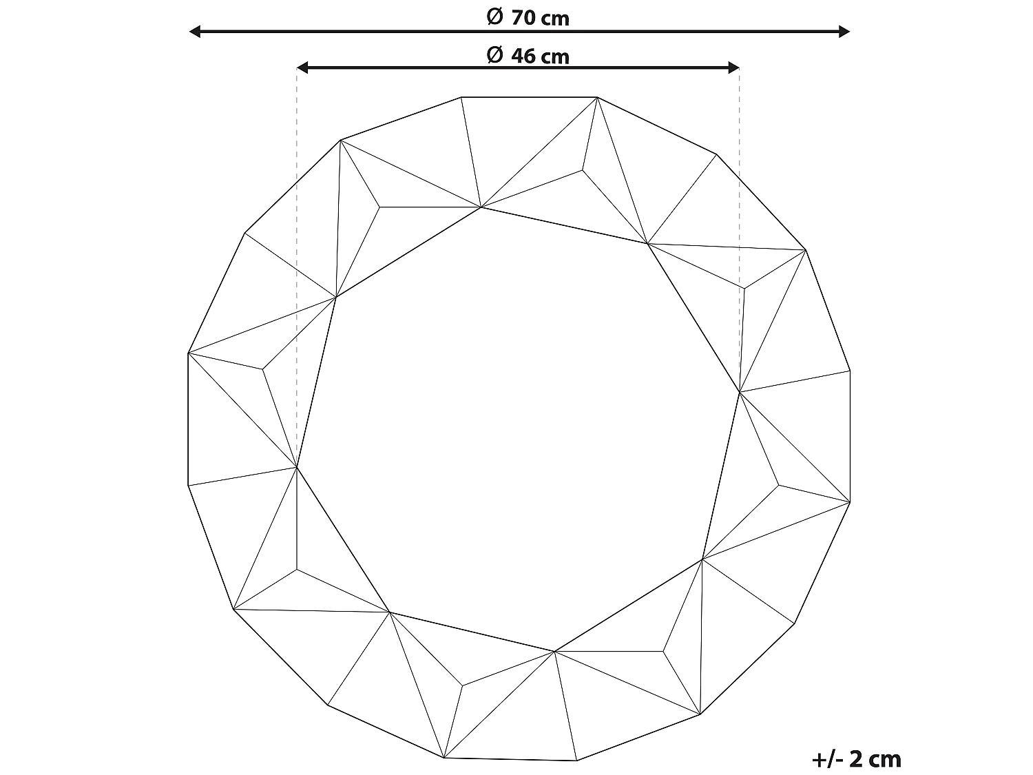 Miroir HABAY 70 cm 70 cm Argenté